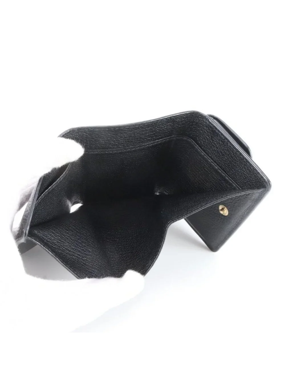 Miu Miu Included Leather Trifold Wallet Black